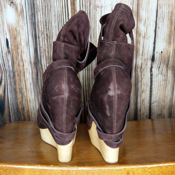 Alain Tondowski brown suede platforms EU38/US6.5 - Picture 5 of 7